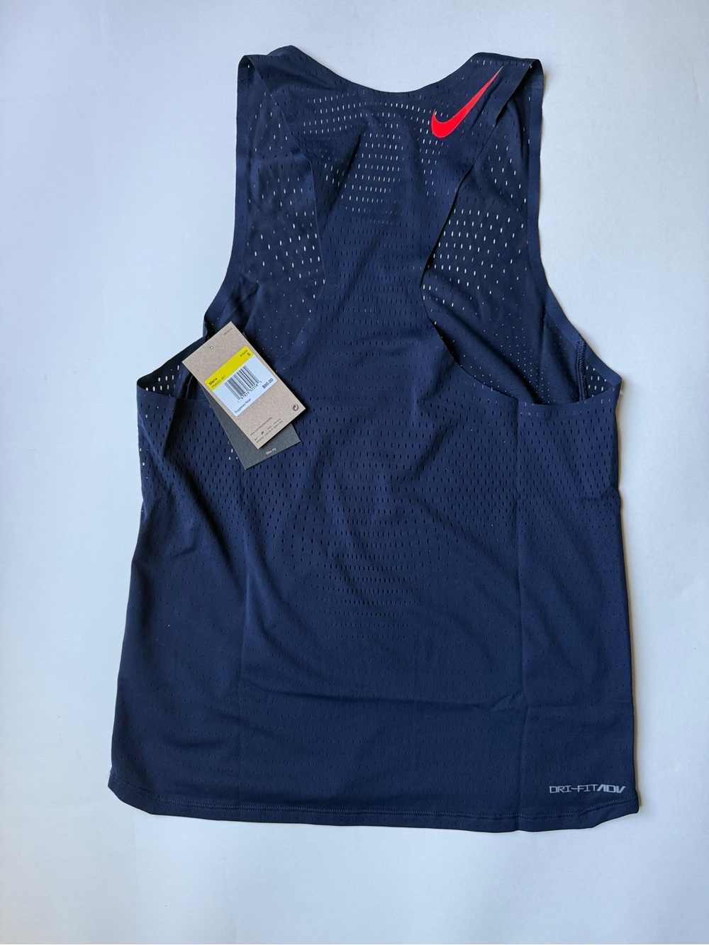 Nike [XS-S] Men's AeroSwift Dri-FIT ADV Running Singlet Obsidian FN4231-451 - Picture 7 of 9